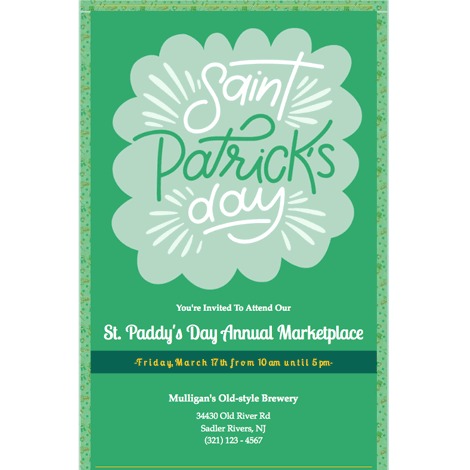 St. Patrick's Day Marketplace Celebration Flyer